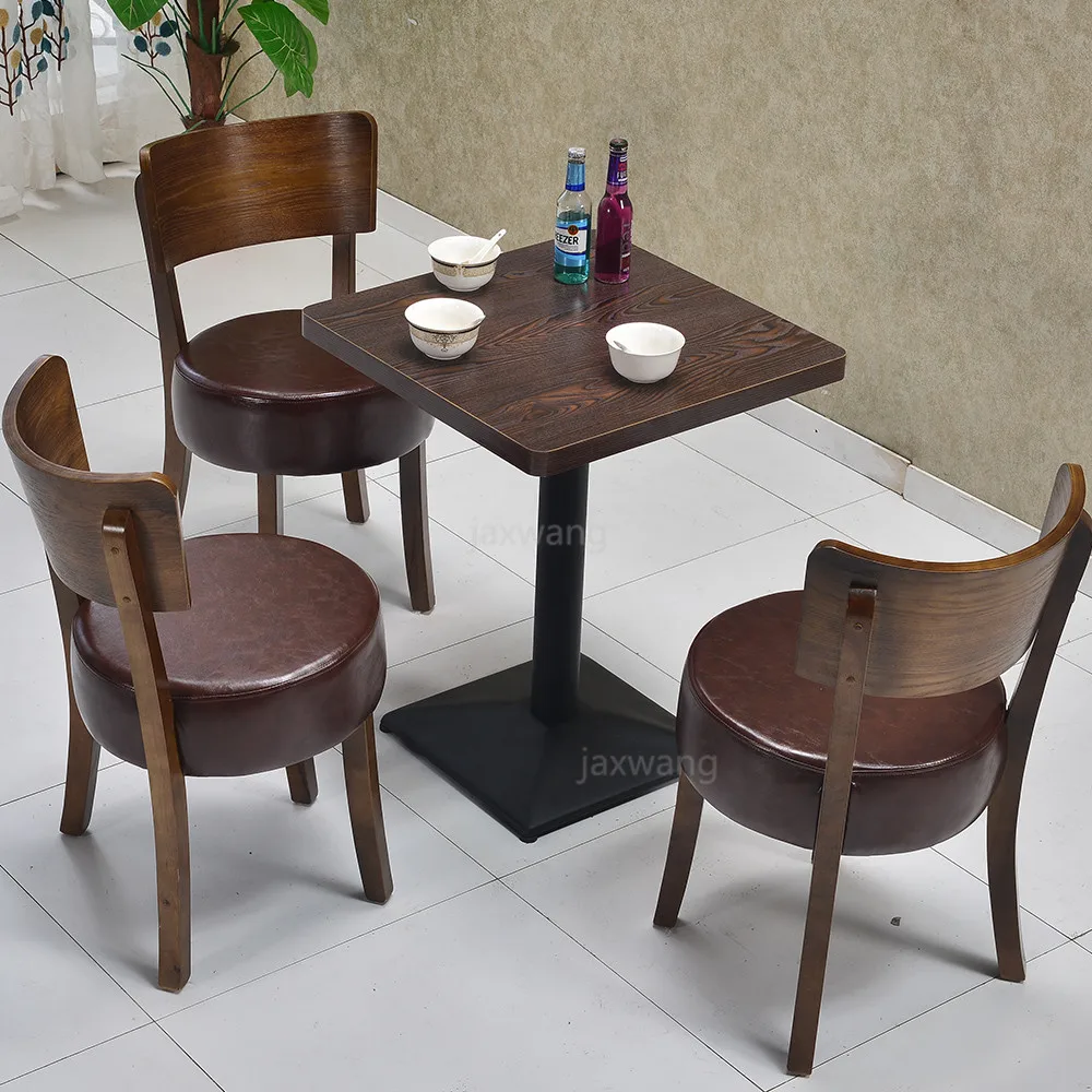 Современный обеденный стул домашний со спинкой простой для ресторана из массива