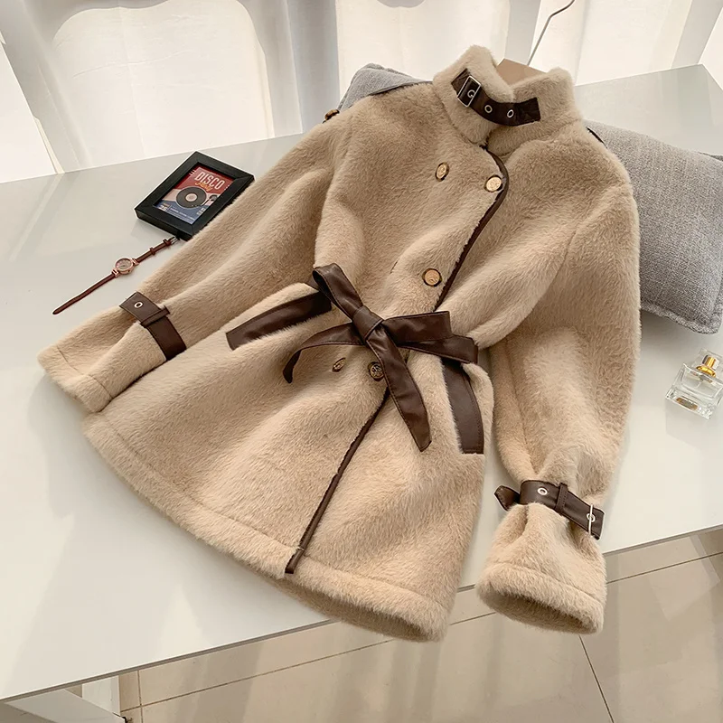

2021 Женское пальто из искусственной кожи, полная зимняя куртка
