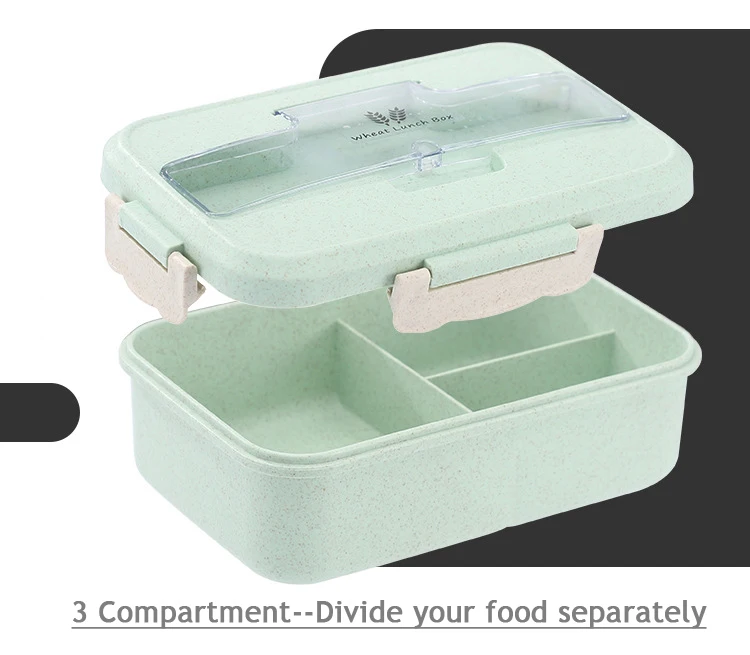 Пшеничная солома Bento Box для взрослых Детский пищевой контейнер Ланч-бокс термо-бокс герметичный Lancheira отсек для духовки переносной