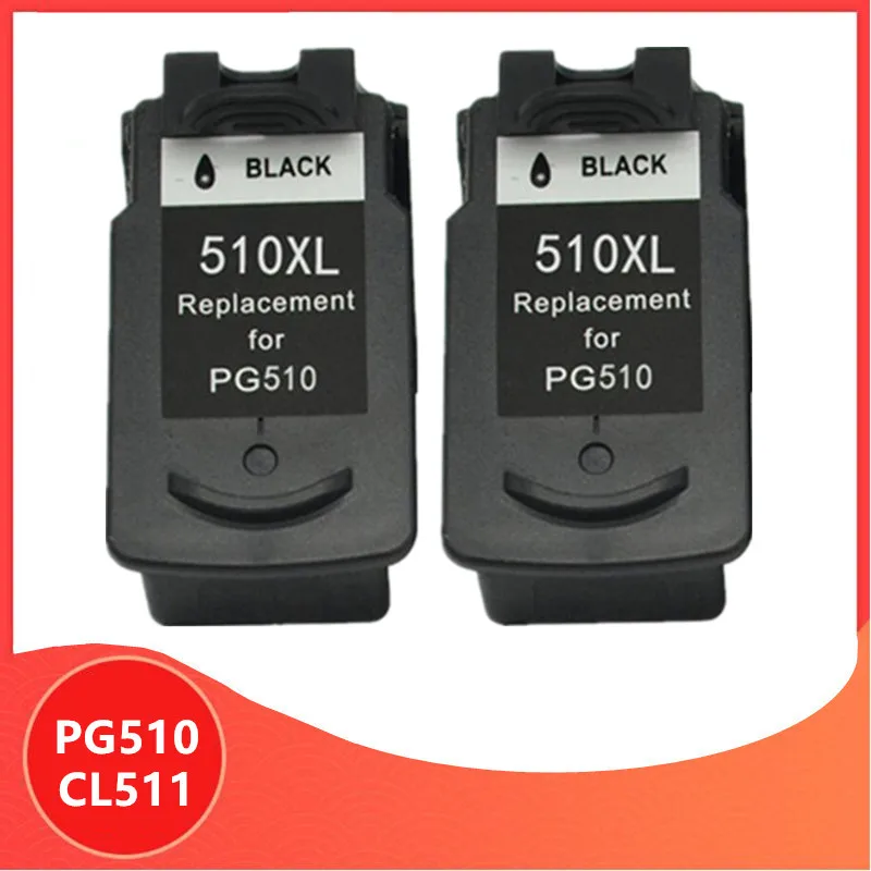 

2 Black PG510 CL511 Ink Cartridge Replacement for Canon PG 510 pg-510 CL 511 for MP240 MP250 MP260 MP280 MP480 MP490 IP2700MP499