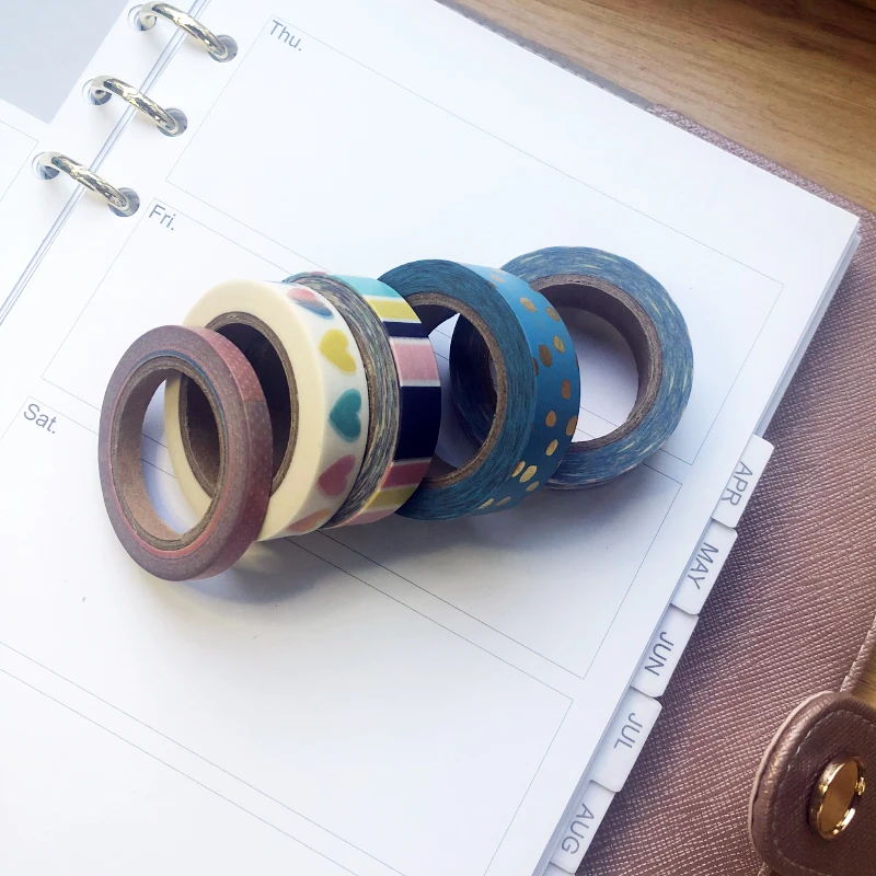 

Lovedoki Summer Foil Washi Tape Set 5 Rolls Notebook Planner Decorative Tapes Japanese Masking Tape Lace Adhesive Stationery