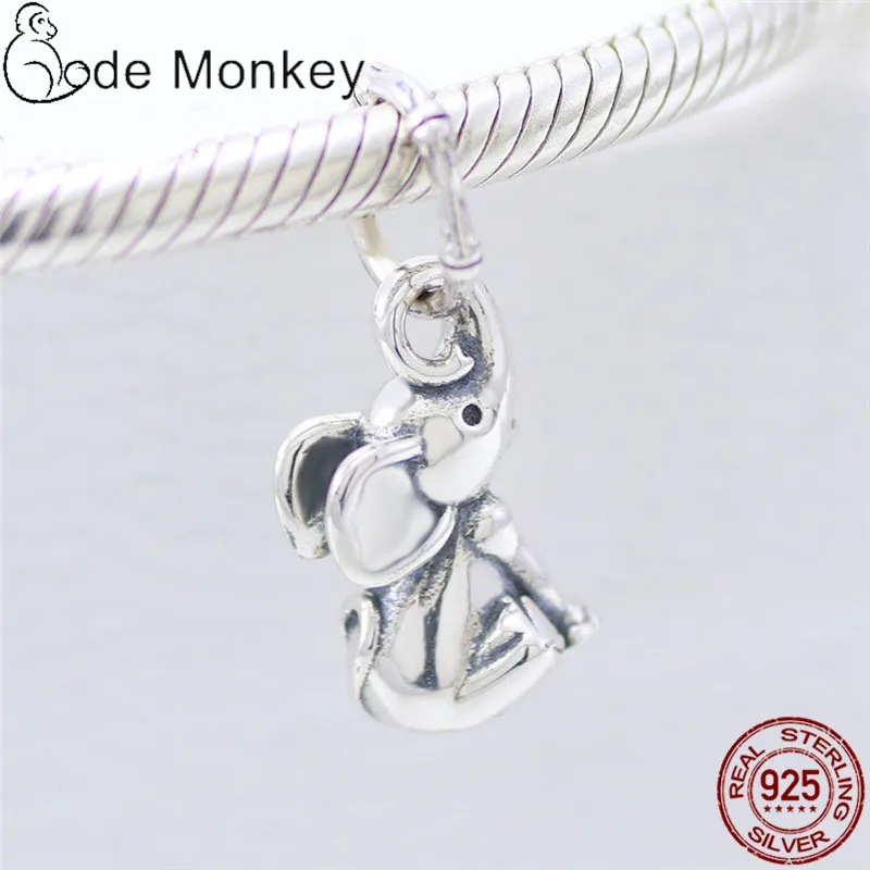 CodeMonkey классический милый слон подвески бусины подходят оригинальный 3 мм браслет