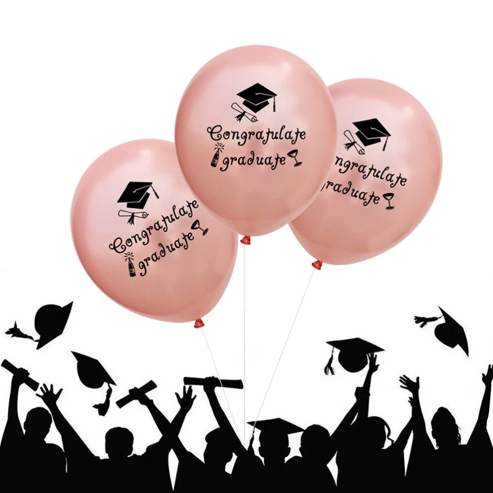 

20 Pcs 12 Inch Party Balloons Congratulate Graduate Letter Ballons Inflatable Balloons for Graduation Party Decoration (Gold)