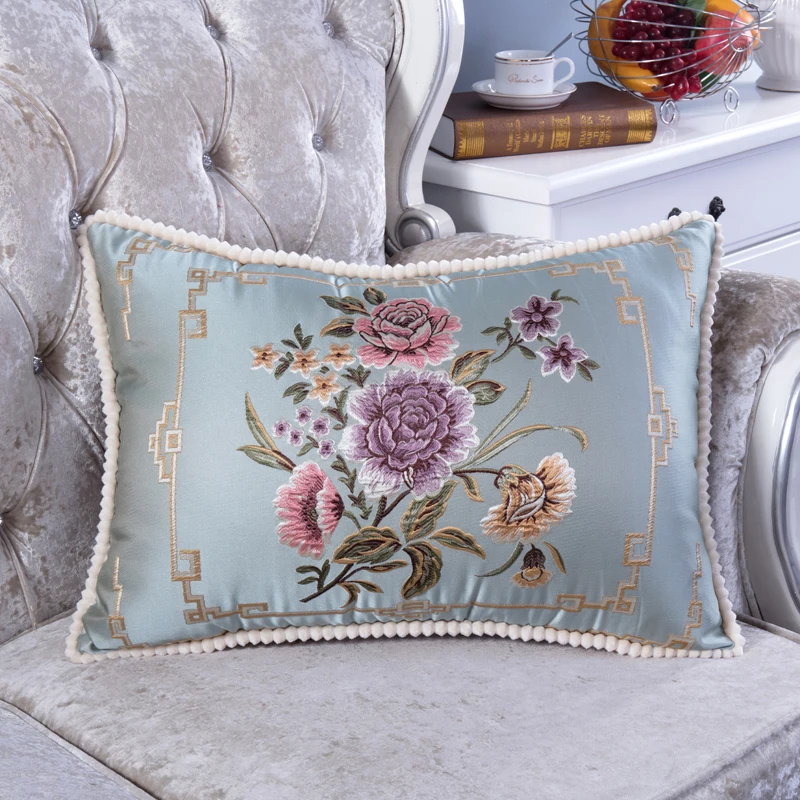 Роскошная наволочка 48x68 большого размера кремовый Синий Классический Дизайн