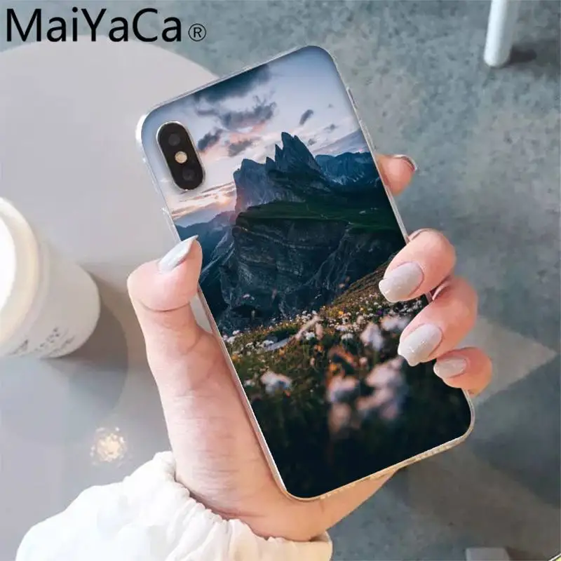 

MaiYaCa Travel Mountain Soft black Phone Case for iPhone 12 8 7 6 6S Plus X XS MAX 5 5S SE XR 12 11 pro promax