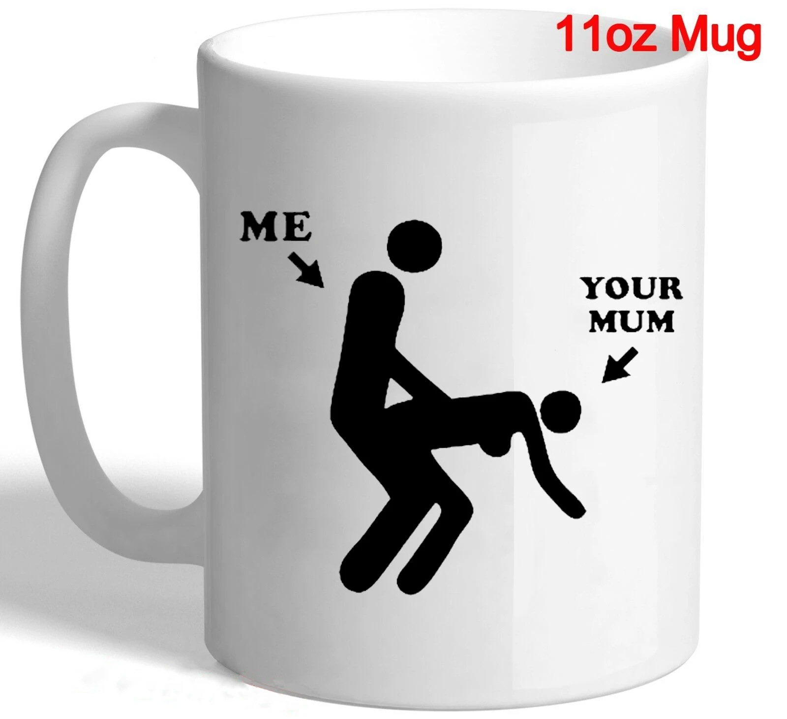 

Забавная белая керамическая вешалка Me Your Mum для кружек для кофе и чая, 11 унций