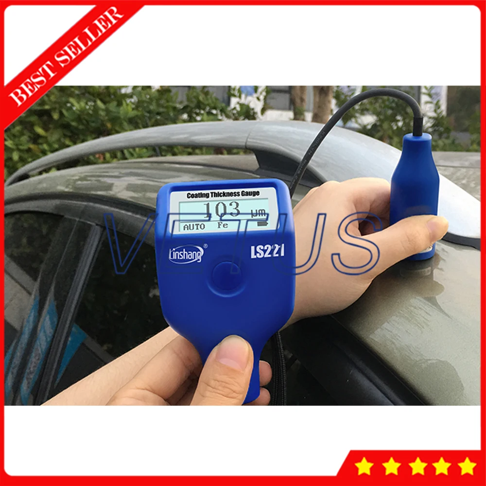 

LS221 Digital Automotive paint Thickness Meter Handheld Fe/NFe Type Coating Thickness Gauge With 0 to 2000um Measuring Range