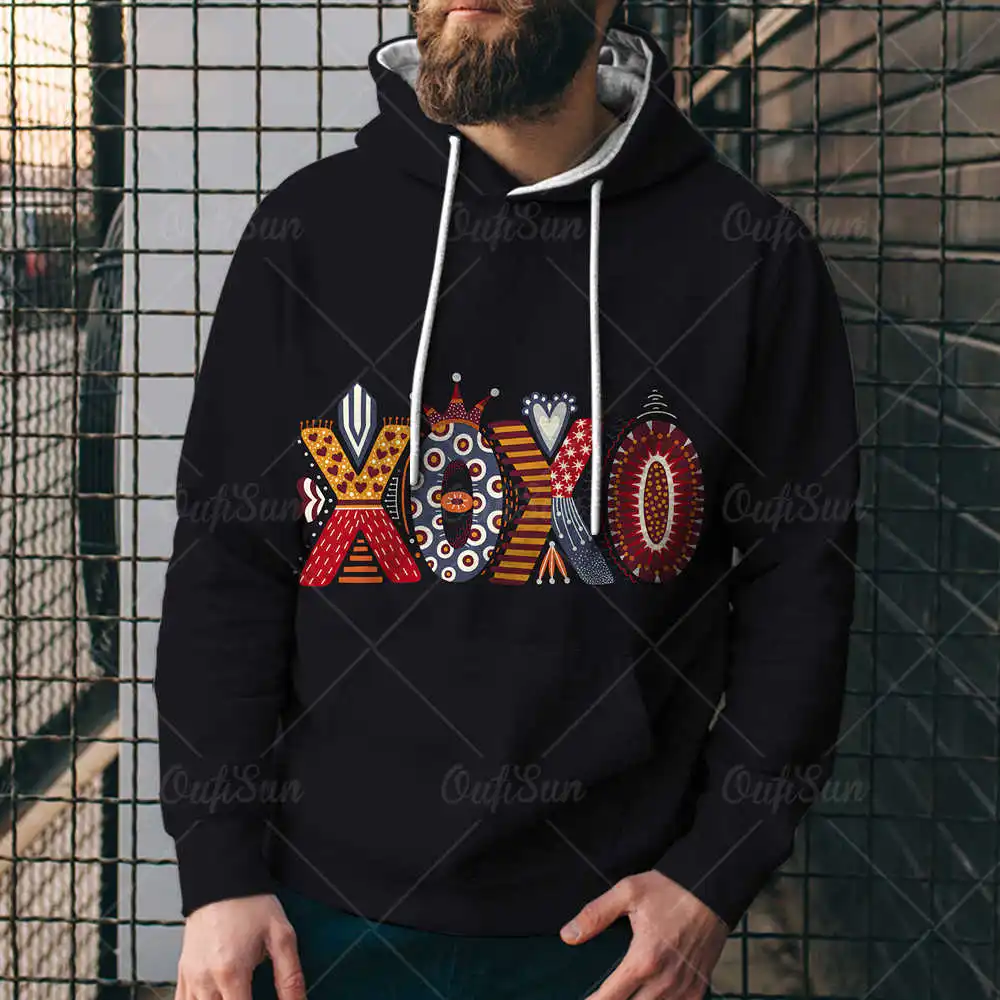 Новинка толстовки с 3D рисунком XOXO Мужская/Женская толстовка капюшоном