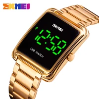 skmei led digital watch mens waterproof date men digital wristwatches stainless steel strap thin electronic clock fashion 1505