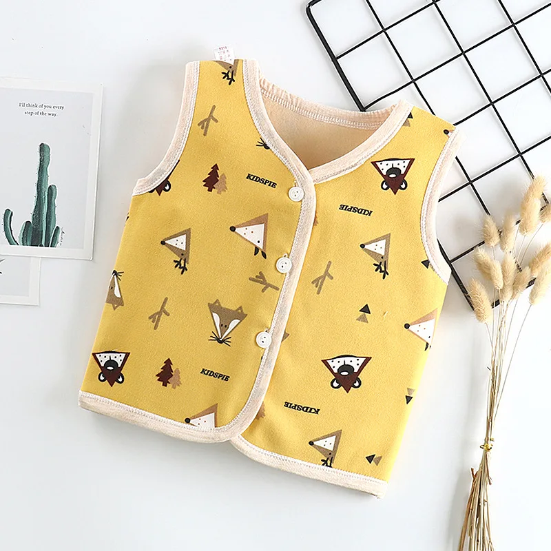 Children's Velveted Waistcoat Autumn Winter New Style Baby's Shoulder Jacket Baby Boys Girls Warm Clothes |