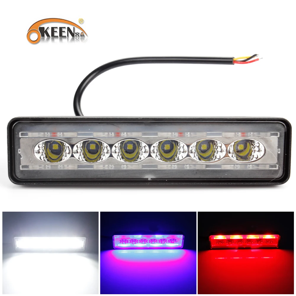 

LED Work Light Bar Strobe Flash White Blue Red 6 LED Spot Flood Light Worklight For Offroad ATV SUV Fog Lights Led Bar Beams