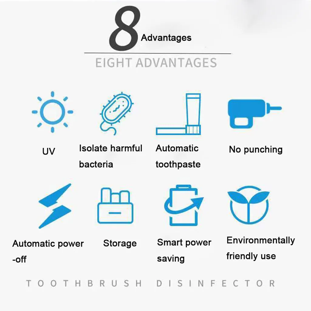 

Home Ues Toothpaste Holders Dental-uv Toothbrush Sanitizer Sterilizer Cleaner Storage Holder Ultraviolet Germicidal Toothbrush