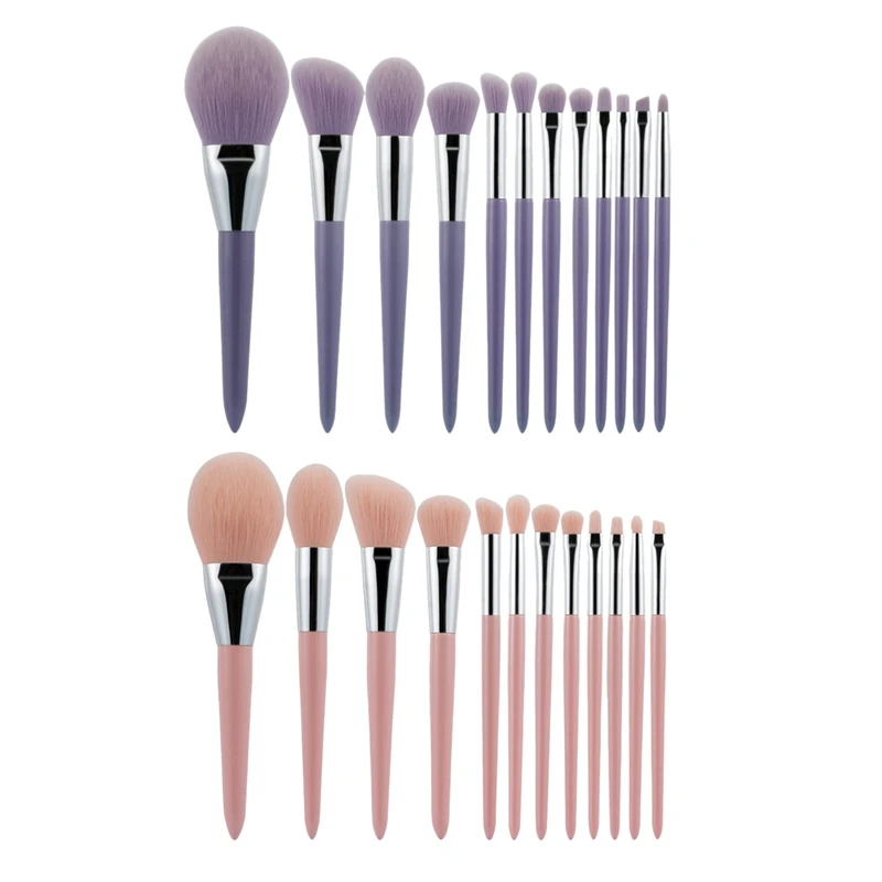 

12 штук мягкие натуральные волосы кисти для макияжа Профессиональная Пудра Тени для век макияж кисти набор