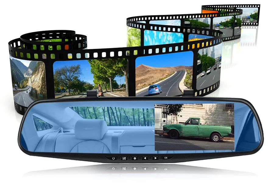 E-ACE Full HD 1080 P Автомобильный видеорегистратор Камера Авто 4.3 дюймов Зеркало заднего вида цифрового видео Регистраторы объектив registrat видеокамера