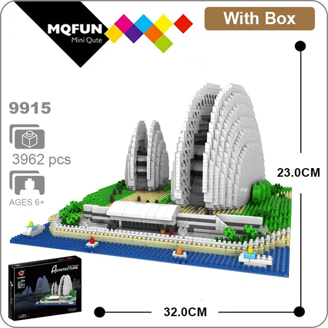 Grand Theatre in box Детские развивающие игрушки PZX архитектурное здание блок игрушка 3D Сборка Сидни опера дом мини взрослых DIY Кирпичи с коробкой - Цвет: Grand Theatre in box