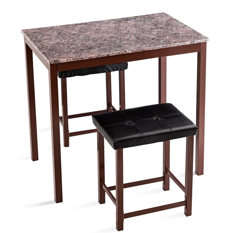 3 шт. Высота стойки искусственный мраморный обеденный комплект стол и стул набор