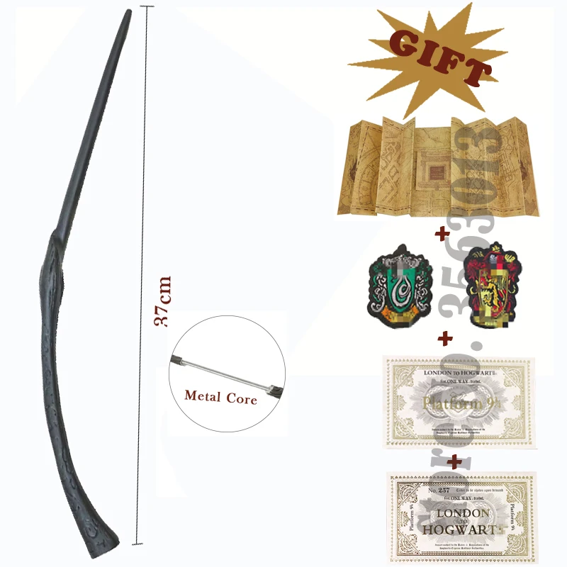 

Luna Lovegod Magic Wand with the Marauder's Map 2 Tickets Gryffindo Slytheri Lables as Gift No Box