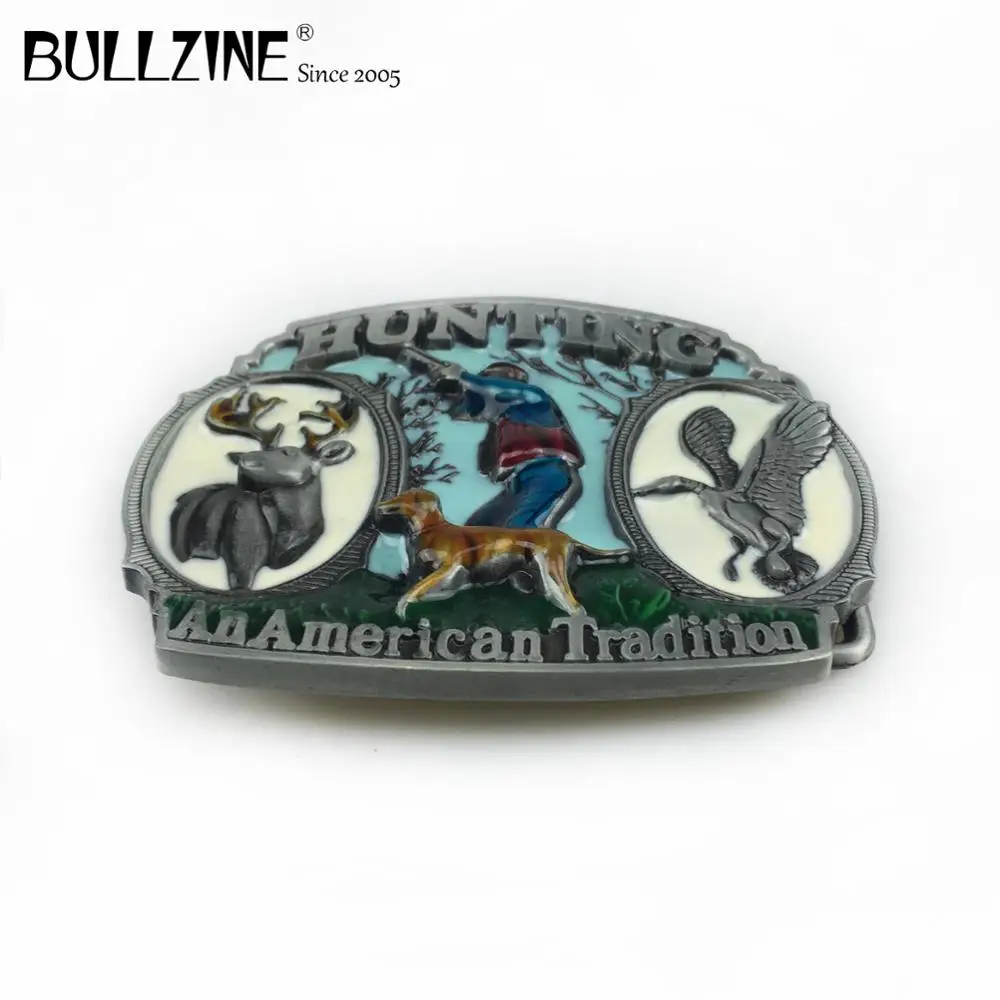 Пряжка для ремня Bullzine из цинкового сплава с цветной эмалью и оловянной отделкой |