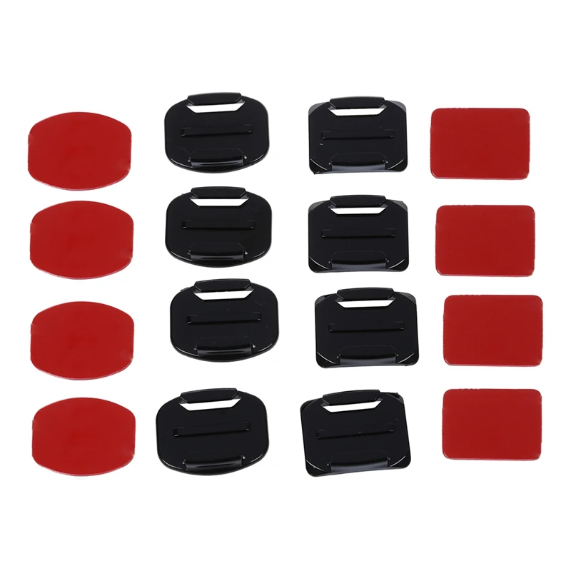 4 плоских крепления + изогнутых поверхностных с клейким веществом 3M для Gopro Hero 2 3