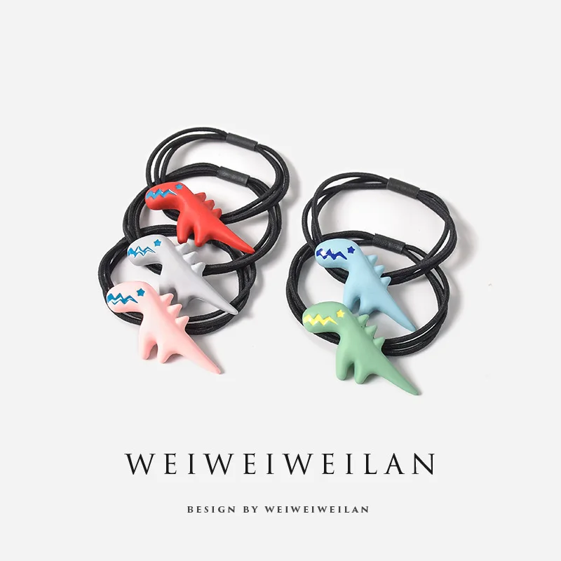 5 шт. скраб фигурки динозавров кольцо для волос милая девочка Животное веревка