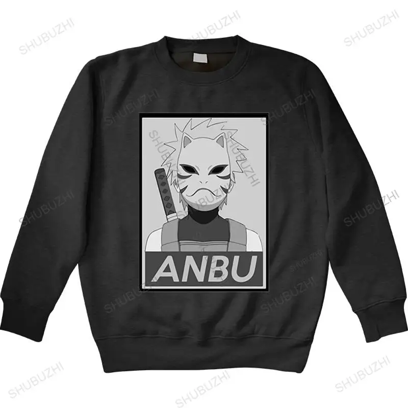 

Anime sweatshirt autumn long Sleeve 100% Cotton Men Harajuku Cartoon ANBU Kakashi Tops The New Casual Loose warm hoody euro size