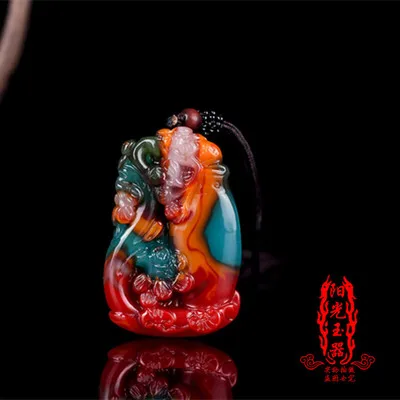 

Natural Chicken Blood Jade Plum Blossom pendant for men and women
