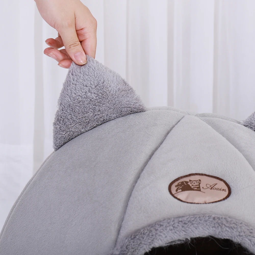 Съемный домик для домашних питомцев теплая Лежанка кошек зимняя подстилка