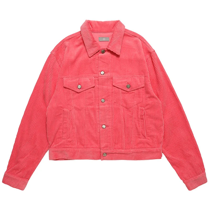 

We11done contrast corduroy jacket Street base simple loose corduroy jacket for men and women