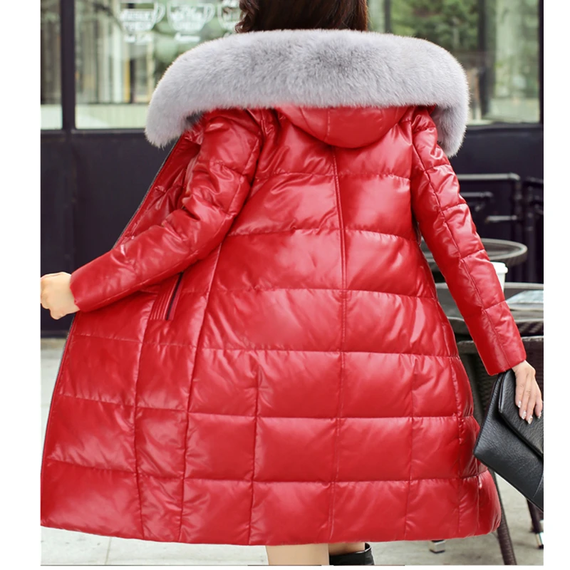 

6XL размер плюс зимний женский пуховик, теплое Женское пальто с капюшоном, утолщенное пальто с воротником из лисьего меха, тонкая Длинная Пов...