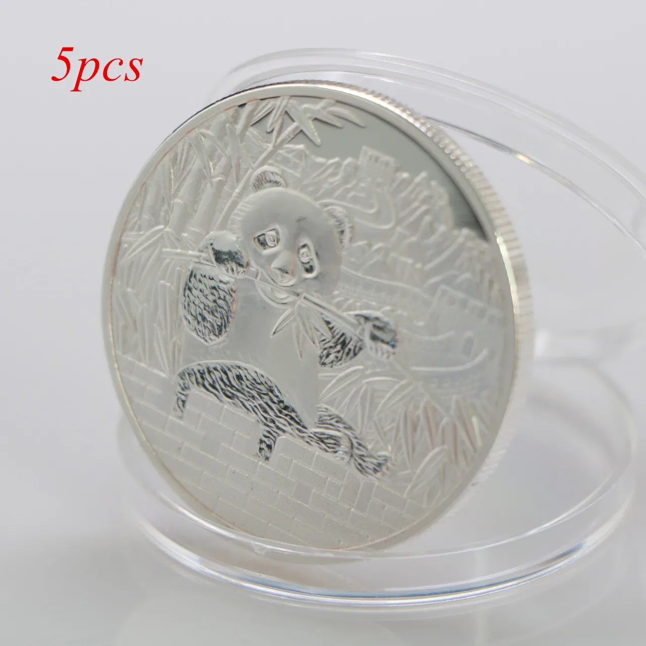 5 шт./лот Китайская панда серебряные монеты Памятная коллекция сплав ручная