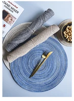 coaster table mat ramie insulation pad solid round design placemats linen non slip kitchen accessories