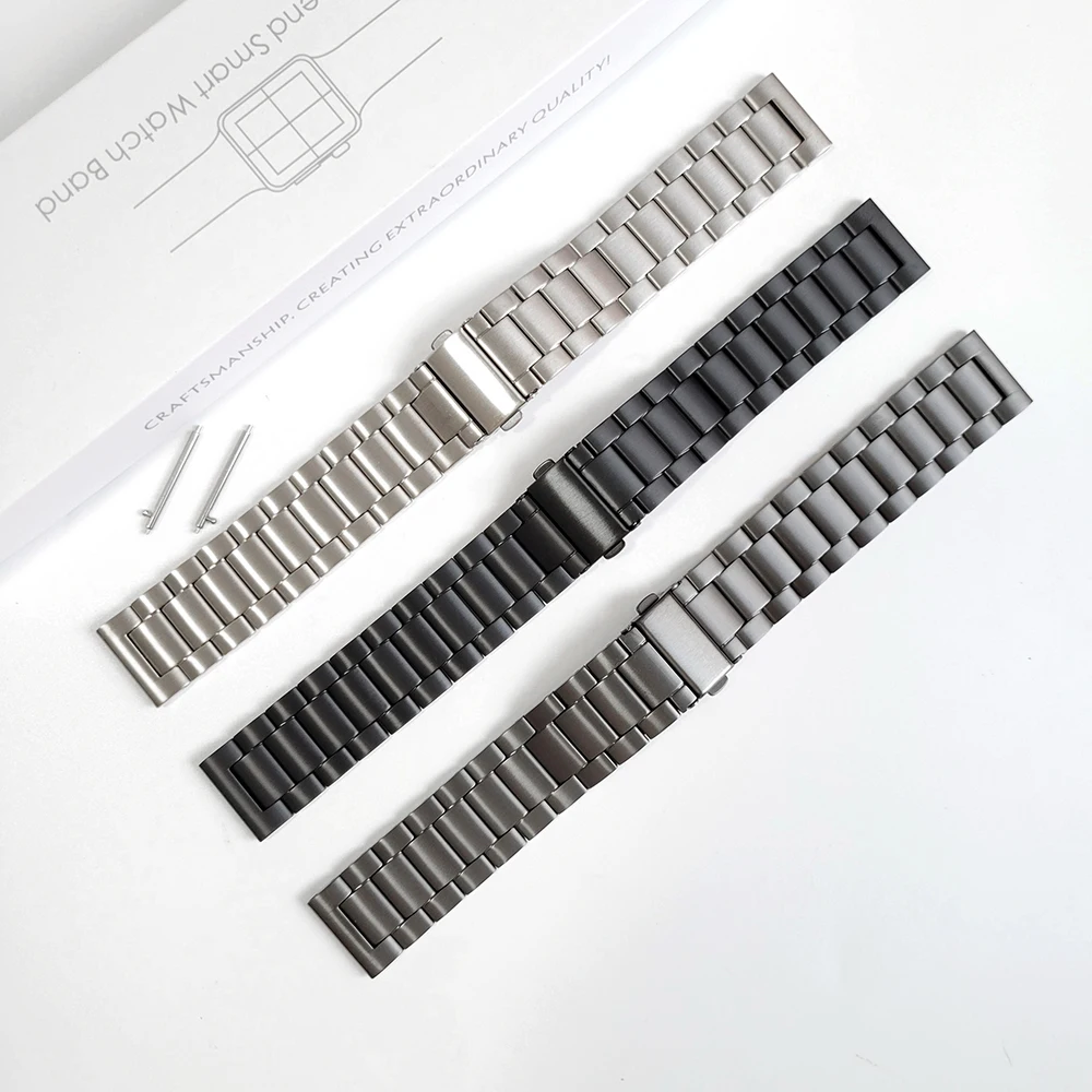 20mm Titanium Strap For Amazfit GTS band for Amazfit Bip GTS2 Watchbands Metal Stainless steel clasp Bracelet