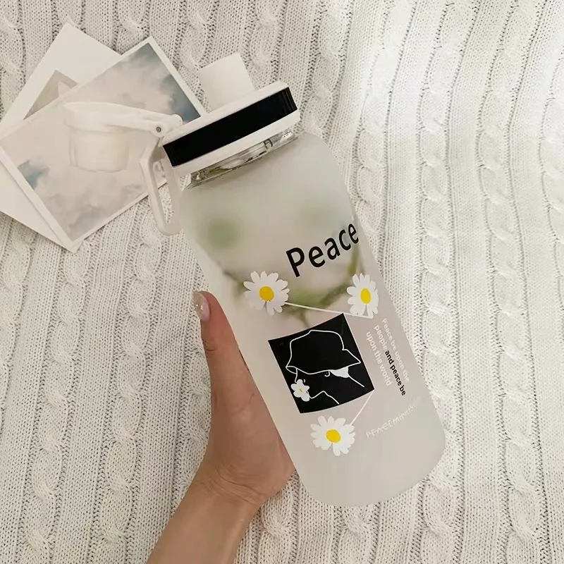 Стеклянная соломенная бутылка для воды летние необходимые принадлежности 700