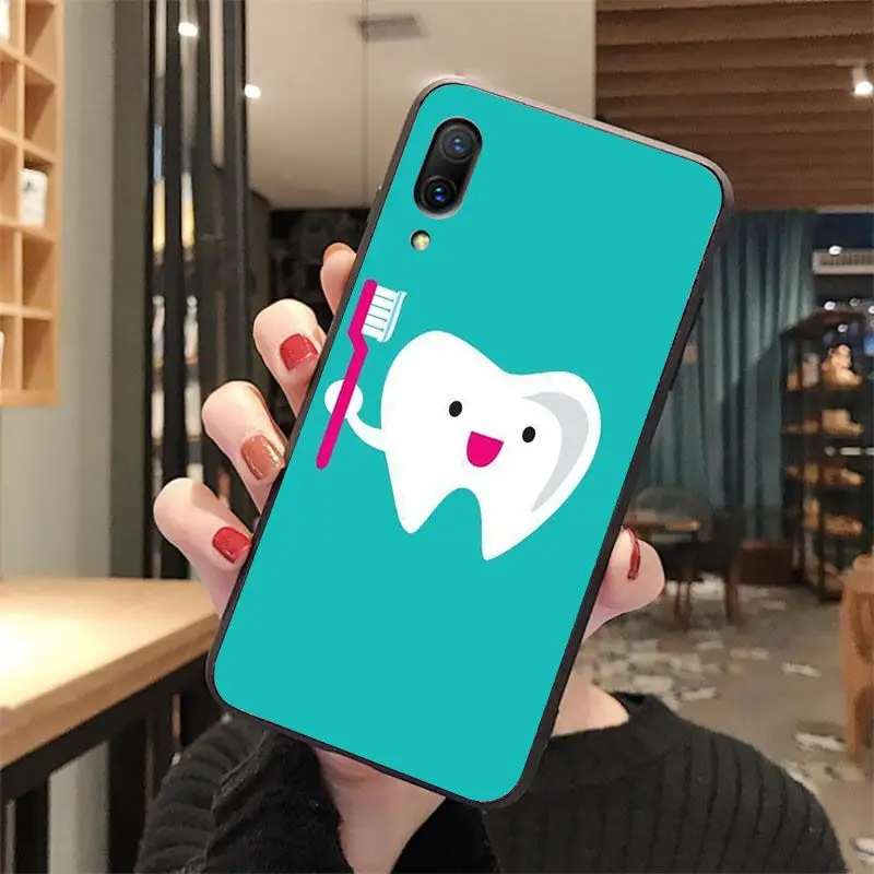 Стоматолог Зуб узор мягкий чехол для телефона из ТПУ VIVO Y31 Y53 Y55 Y66 Y67 Y71 Y75 Vivo Y79 Y81 Y81S