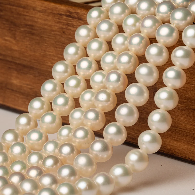 

Stunning 1 String Round White Pearl Loose Pearls Strand 6.5-7mm Fine Fulled beads