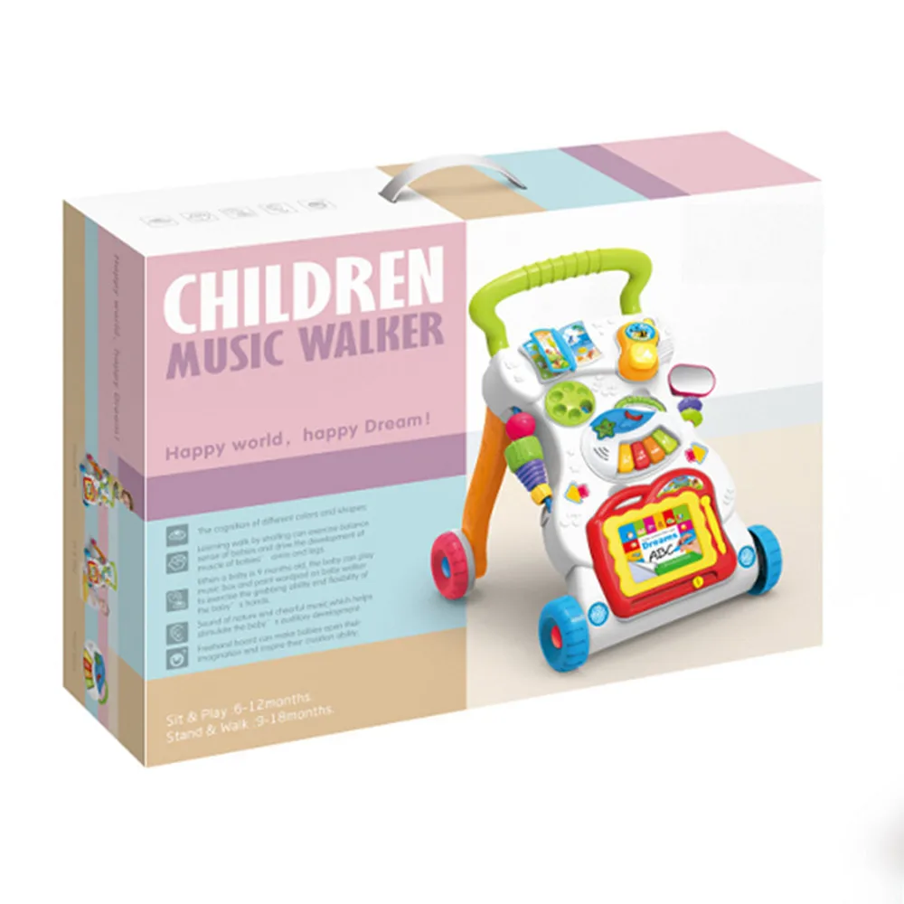 

Funny Baby Kids Cartoon Walker Stroller Multifunctional Baby Toddler Musical Toy Toddler Backpack Educational Toys For Children