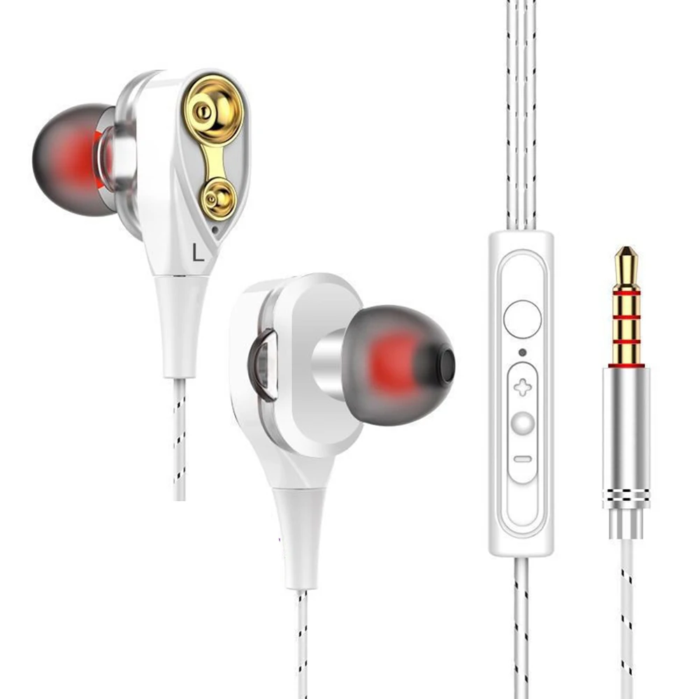 Наушники-вкладыши с двойным движением и мощным басом |