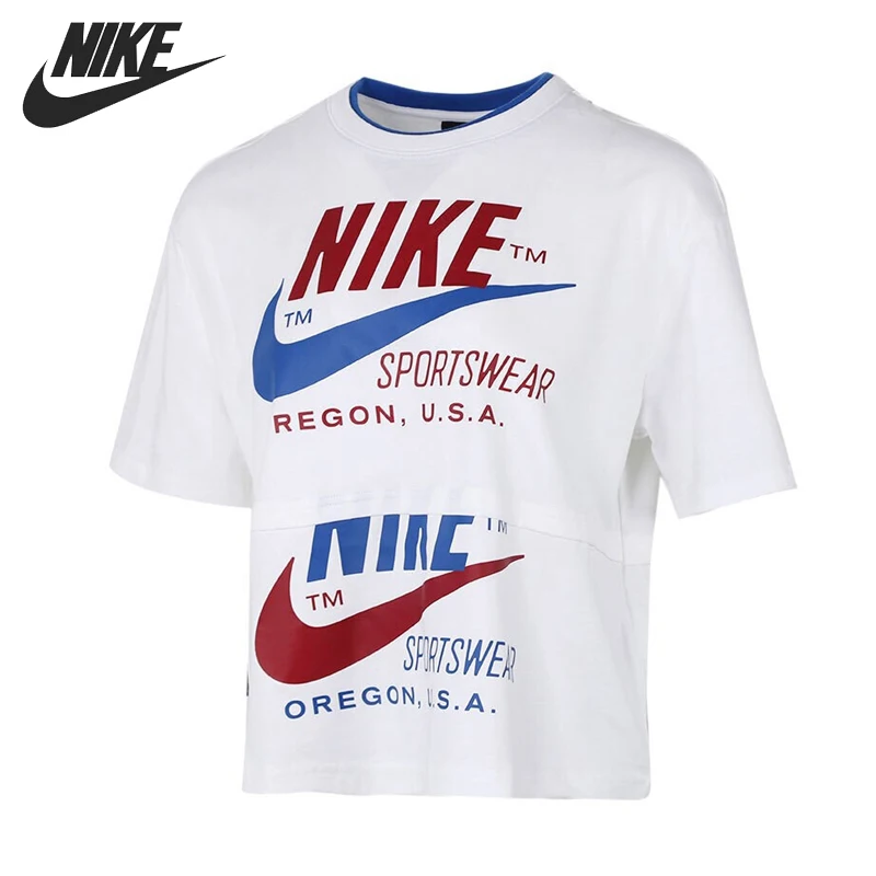 Новое поступление оригинальных женских футболок NIKE W NSW ICN CLSH SS спортивная одежда