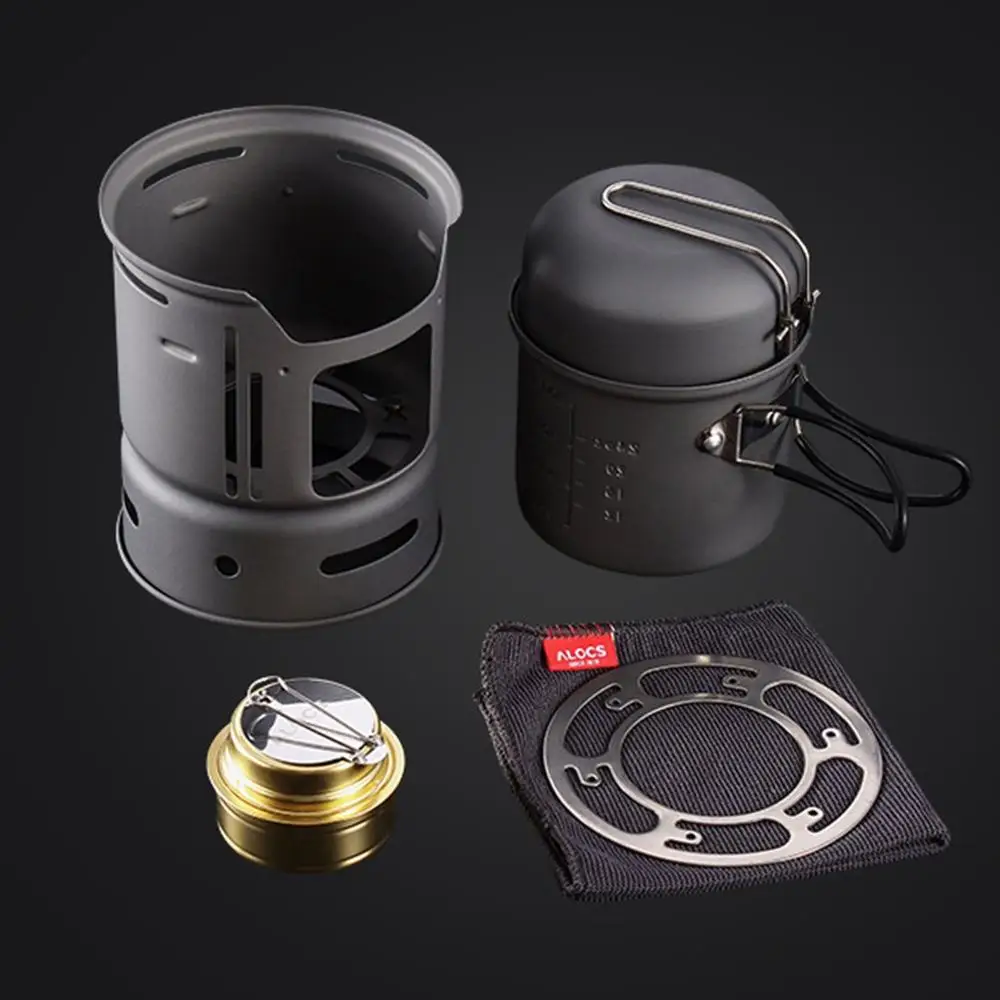 

ALOCS Camping Pot 7-piece Camping Pot Set For 1-2 Persons For Self-Driving Tour CW-C01 Durable Camping Pot