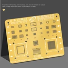 Поглащающей нагрузкой Золотой BGA реболлинг Трафарет Комплект 0,12 мм толщина оловянной сетки для пайки шаблон iPhone XSMAX XS XR X 8 8P 7 7 6 6 S 5 5S