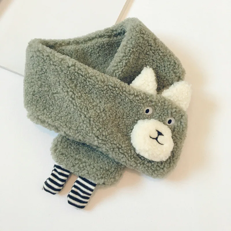 Осень зима 2019 Детский шарф с мультяшным рисунком модный однотонный кольцо в