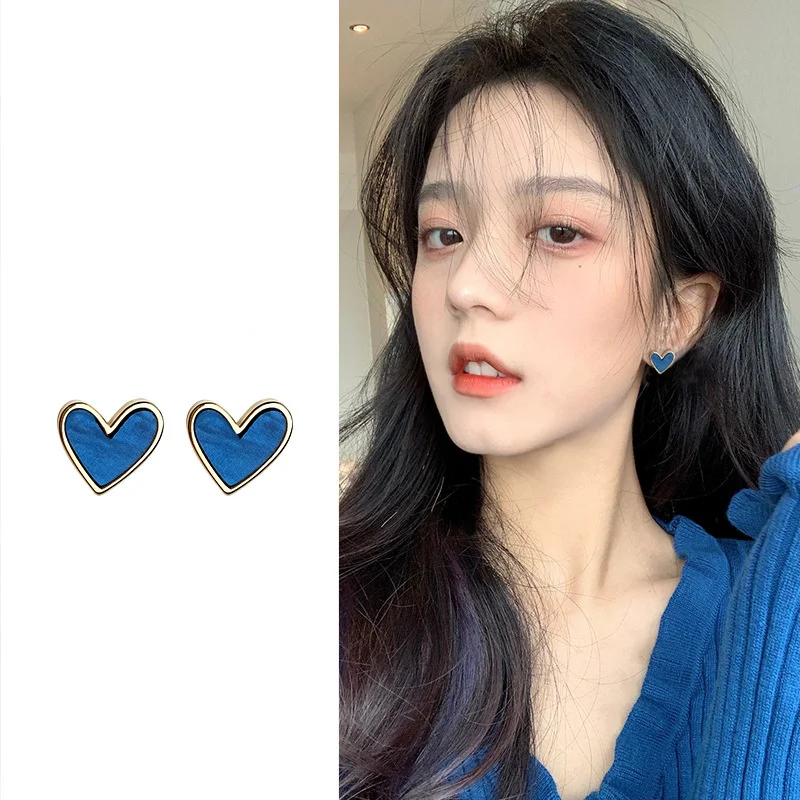 

2021 new Korean style Elegant temperament ladies earrings Blue love atmosphere Simplicity fashion earrings Jewelry wholesale