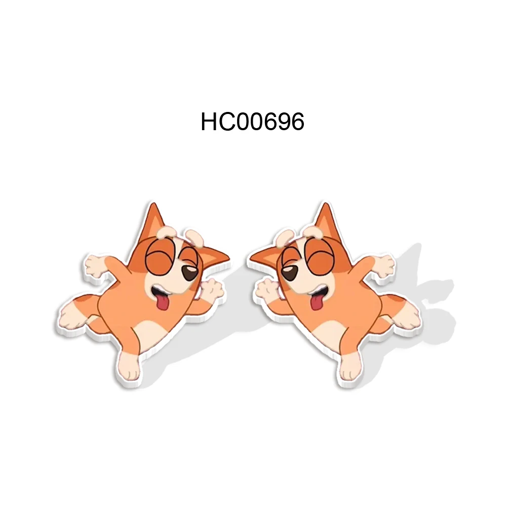 

Blue Cartoon Dog Print Resin Earrings Cartoon Earrings for Women Gifts Children