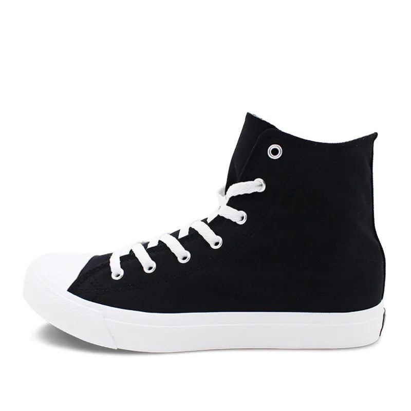 

2020 New Hot Fashion Men High Top Canvas Casual Shoes Lace-up Non-slip Flats White/black Solid Color Classic Men Big Size 49