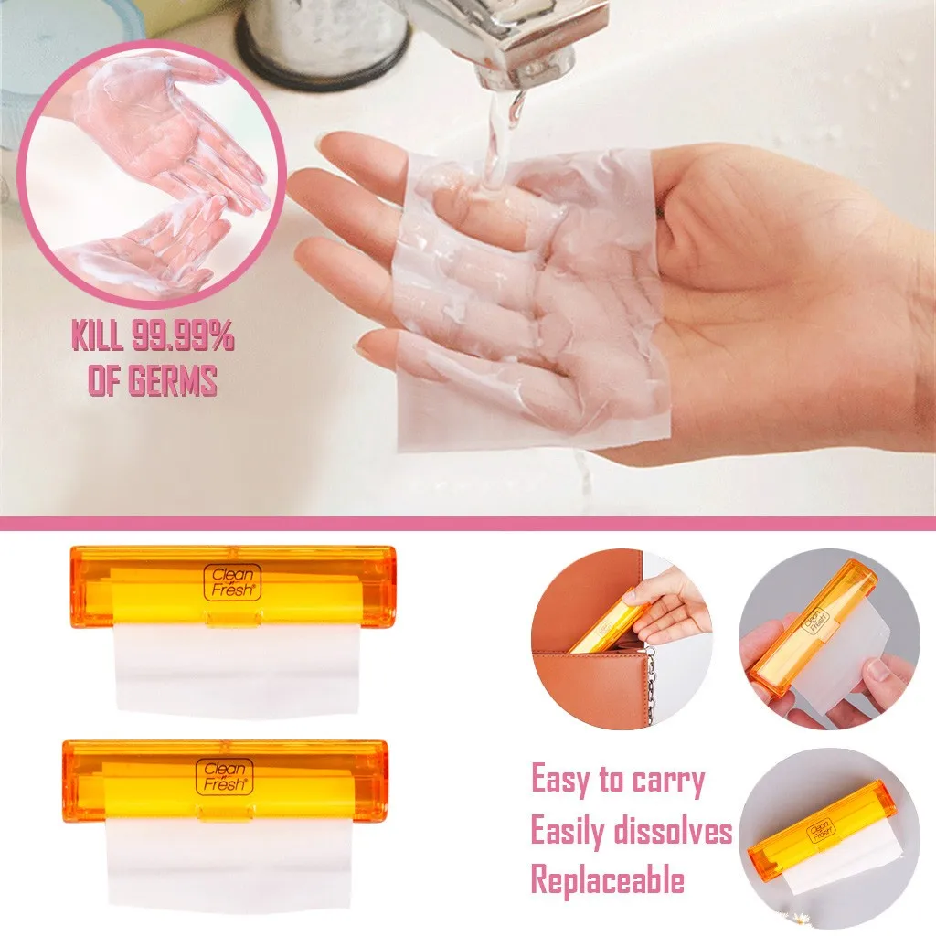 2 шт. портативные одноразовые антибактериальные таблетки для мыла мытья рук
