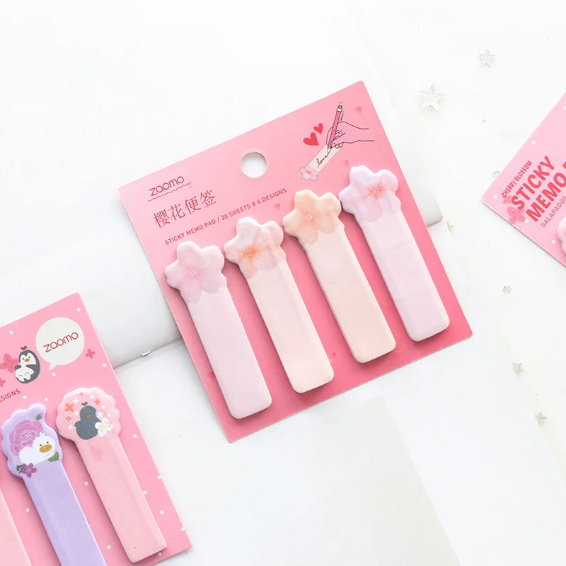 Наклейки планировщик с цветком вишни липкий блокнот для заметок Kawaii