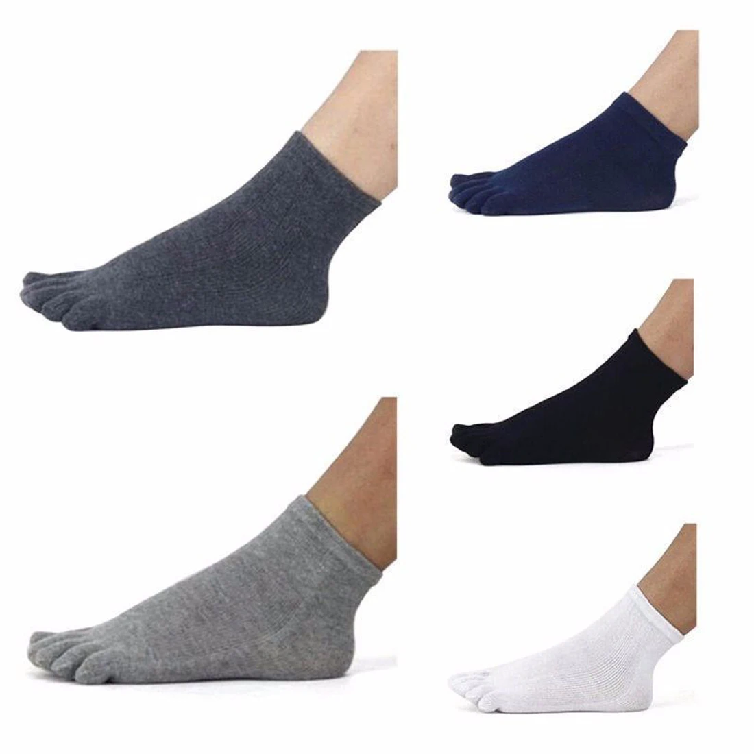 

Men's Five-toe Socks Spring And Summer Outdoor Leisure Sweat-absorbent Wear Sports Low Tube Solid Color Basketball Socks
