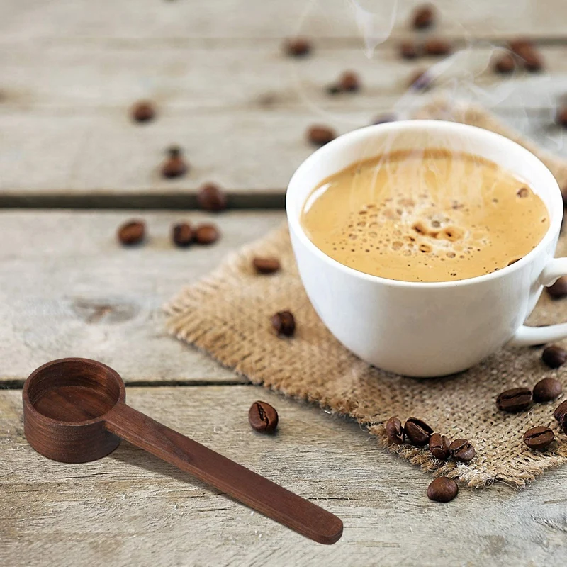2 шт. длинная ручка кофе совок черный орех кофейная Ложка деревянная мерная