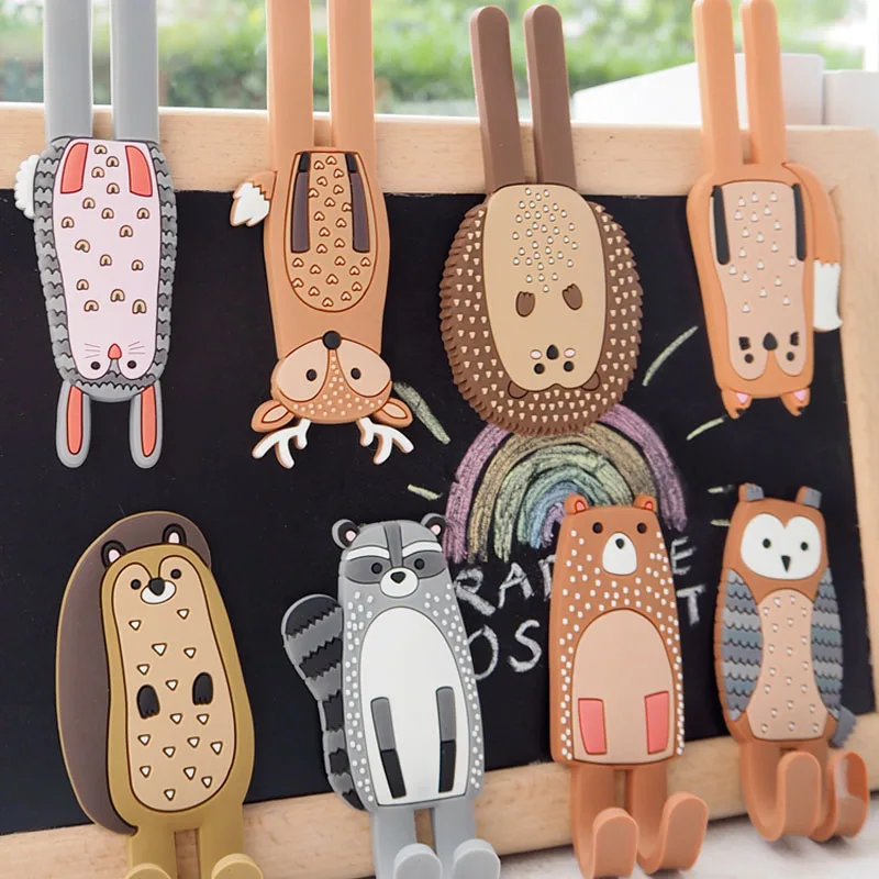 Cute Animal Fridge Magnets Cartoon Rabbit Bear Refrigerator Message Sticker Key Holder Children Toy Home Decoration 1pc | Дом и сад