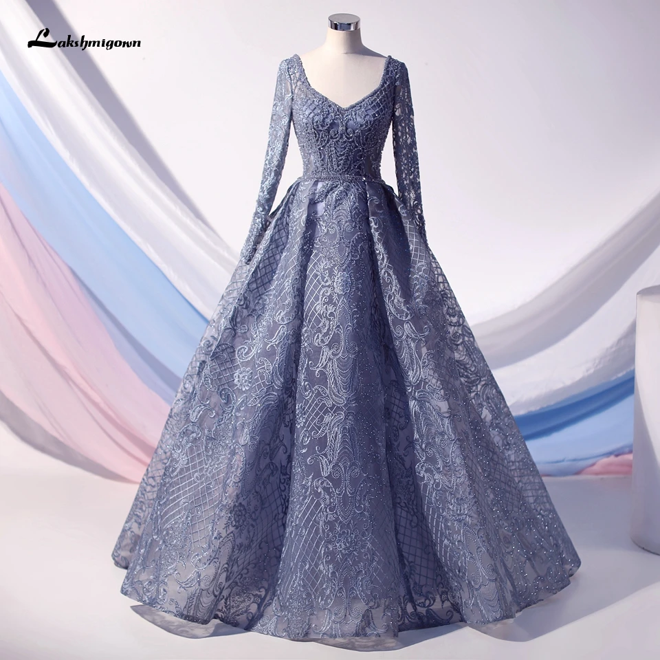 Lakshmigown Дубай модные вечерние кружевные платья Стразы бисером Роскошные Abendkleider